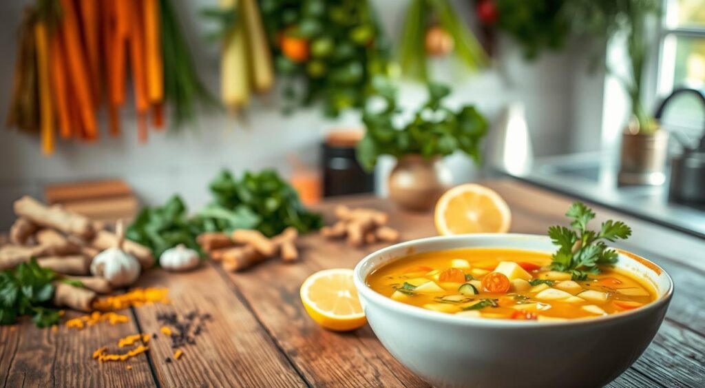 Sopa de legumes com cúrcuma Sopa de legumes com cúrcuma