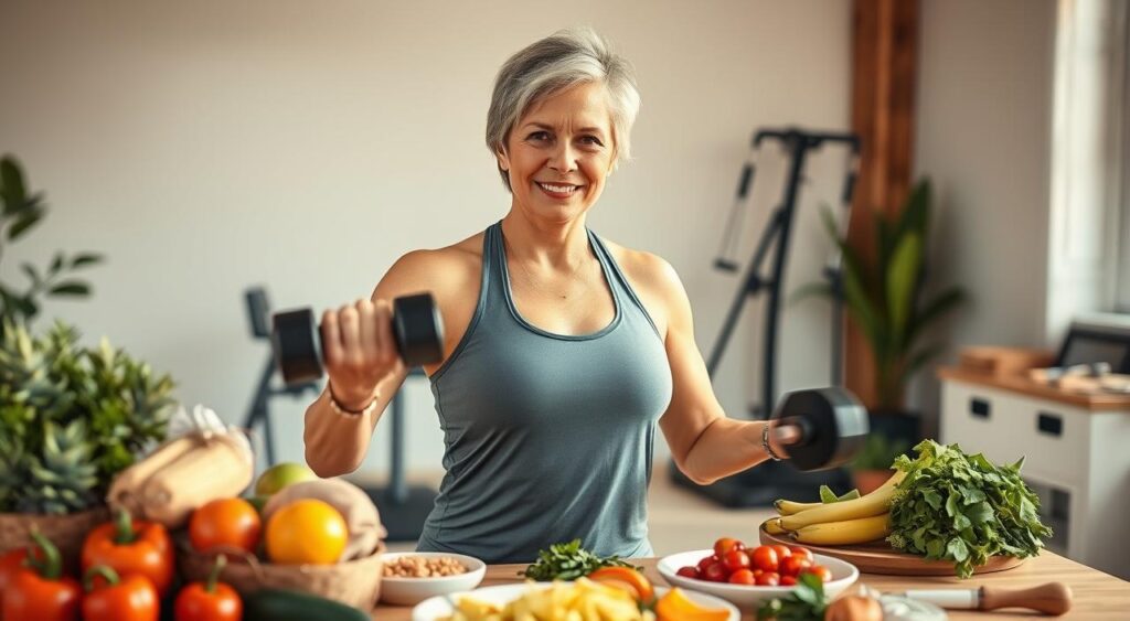 alimentação e exercícios para mulheres após 40