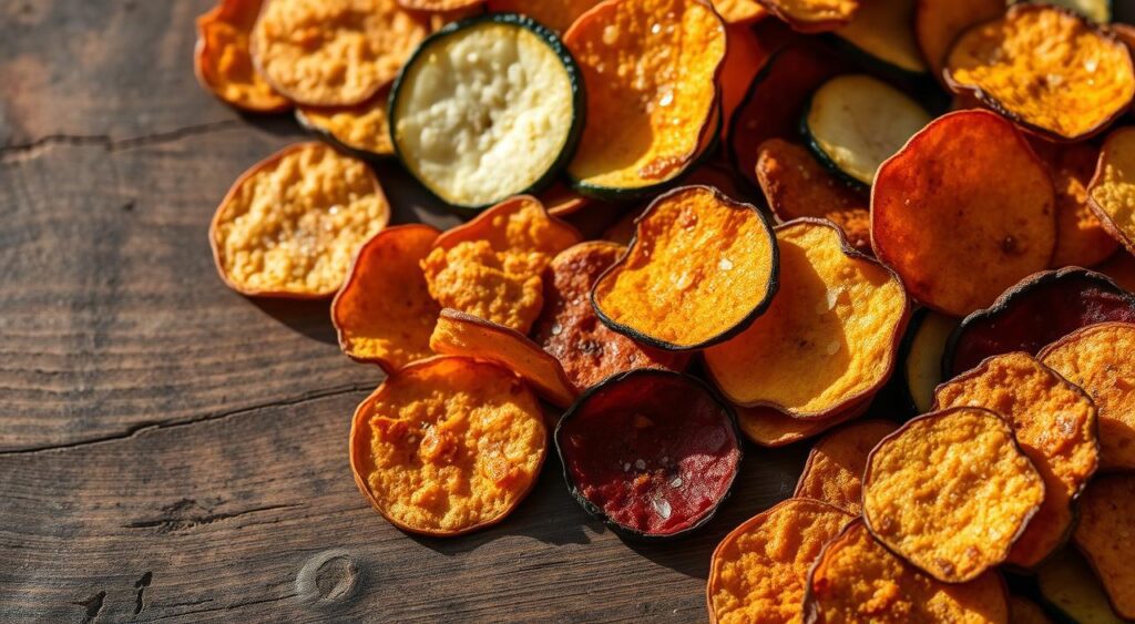 chips assados de vegetais