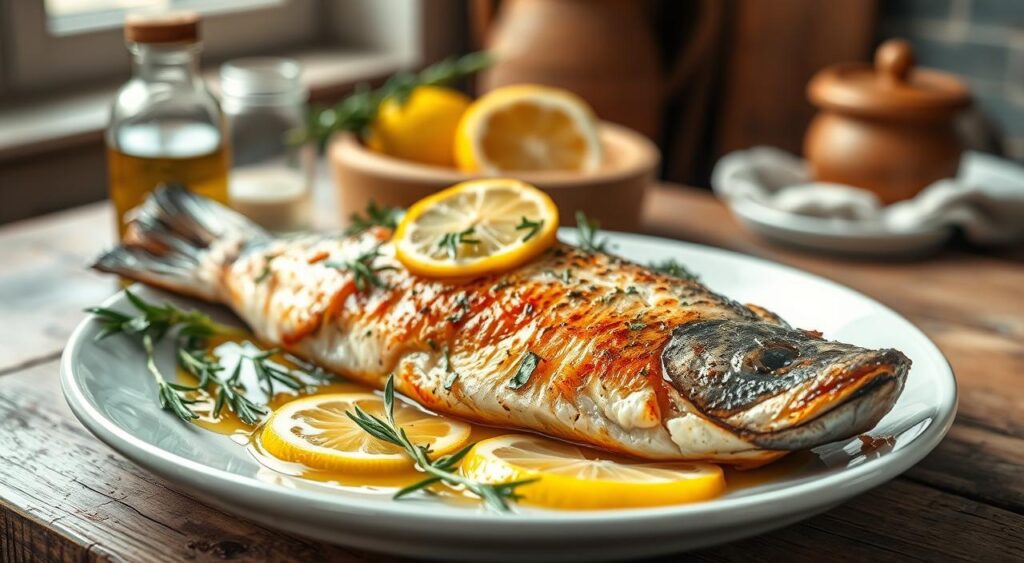 peixe assado com ervas